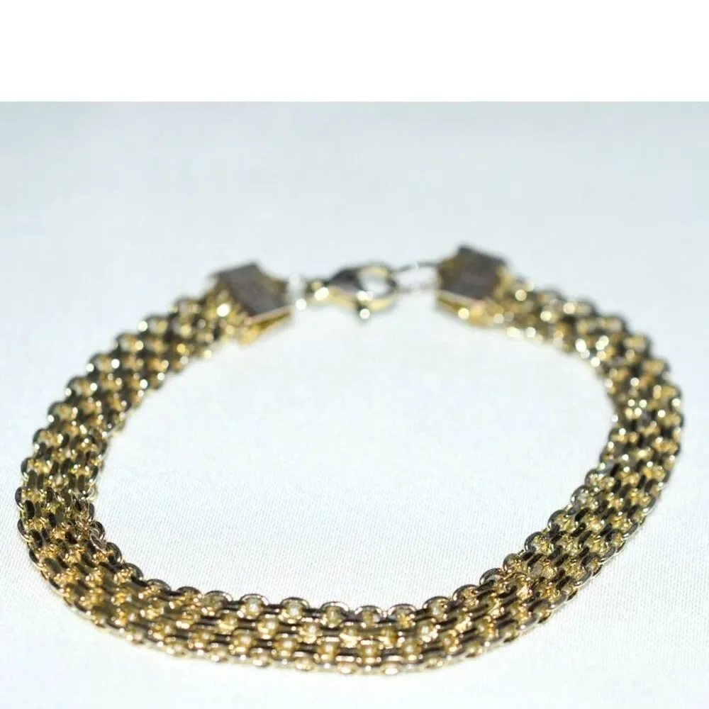 Vintage 60's Panther Link Gold/Silver Tone Chain 6.5
